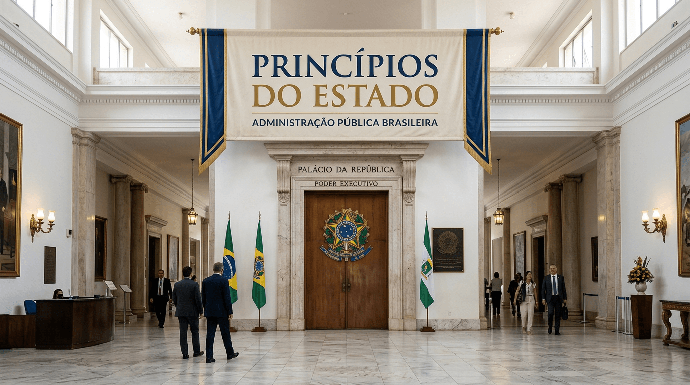 Título 'Princípios do Estado' em destaque institucional