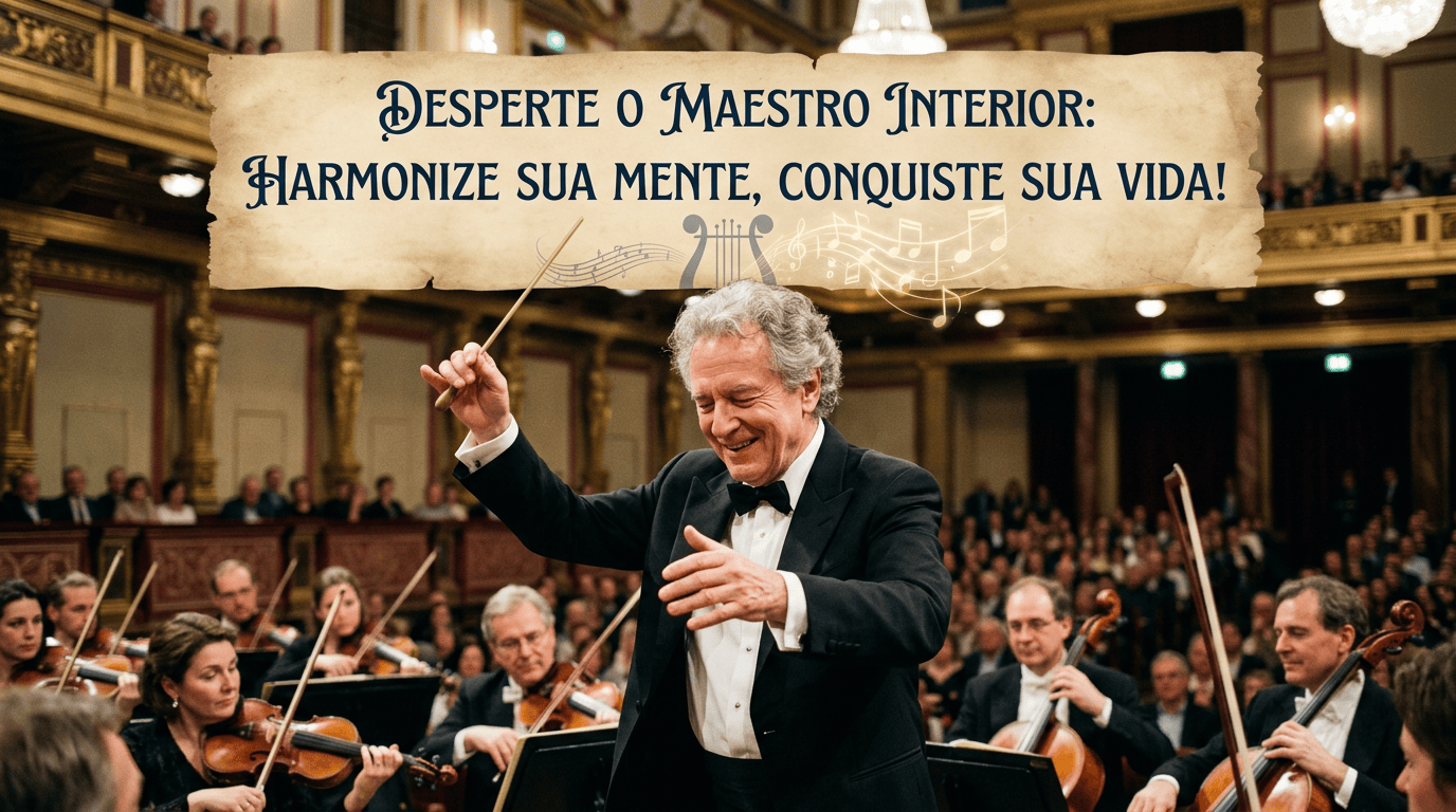 “DESPERTE O MAESTRO INTERIOR: HARMONIZE SUA MENTE, CONQUISTE SUA VIDA!” Maestro rege orquestra.
